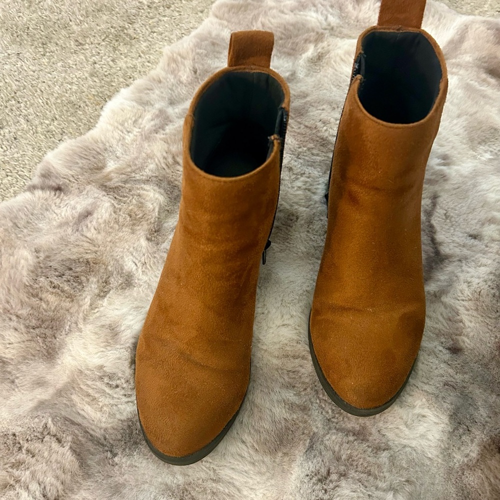 Burnt orange ankle boots
